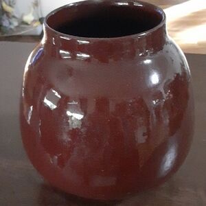 Crate&Barrel Deep Brown Ceramic Vase
